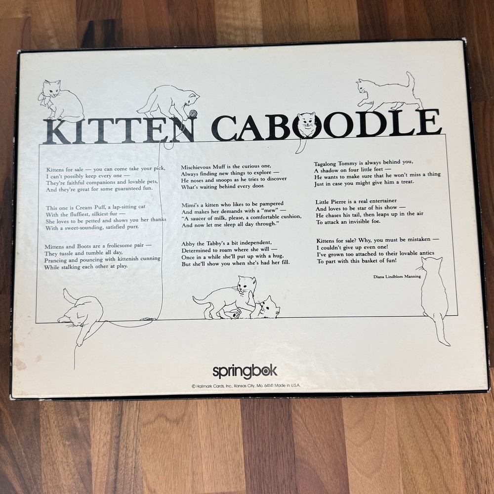 Springbok Vintage Kitten Caboodle Jigsaw Puzzle Hallmark Kittens in Basket USA - Picture 4 of 4